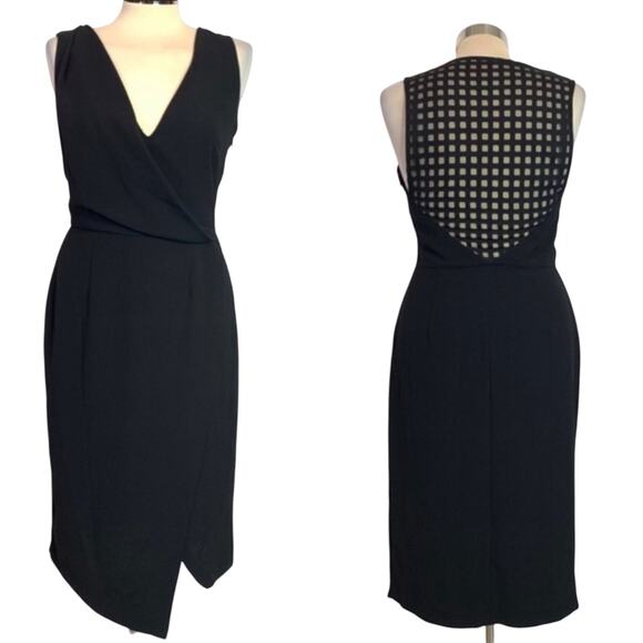 Asos faux wrap draped cut out back dress - Picture 1 of 6